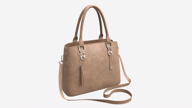 Women summer shoulder bag light brown Modelo 3D .c4d .max .obj .3ds .fbx .stl .blend 
