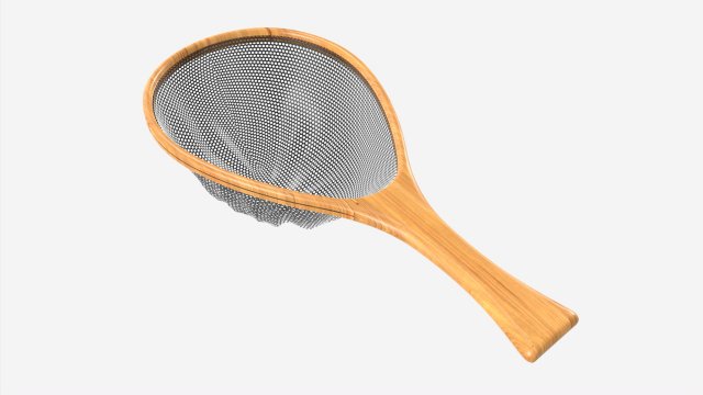 Wooden fly fishing net 3D Model .c4d .max .obj .3ds .fbx .lwo .lw .lws