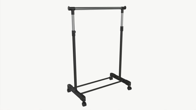 Adjustable Rolling Clothes Hanger Modelo 3D .c4d .max .obj .3ds .fbx .stl .blend 