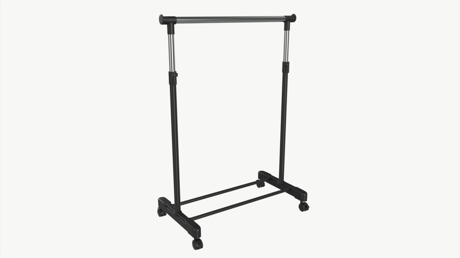 Adjustable Rolling Clothes Hanger 3D Model .c4d .max .obj .3ds .fbx .stl .blend 
