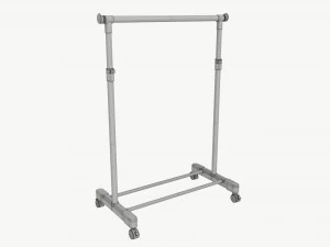 Adjustable Rolling Clothes Hanger 3D Model