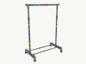 Adjustable Rolling Clothes Hanger 3D Model