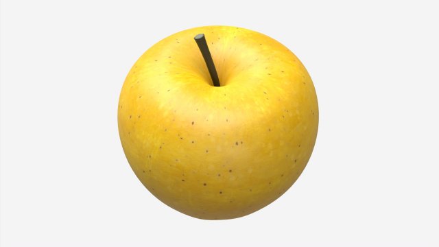 Apple single fruit golden Model 3D .c4d .max .obj .3ds .fbx .stl .blend 