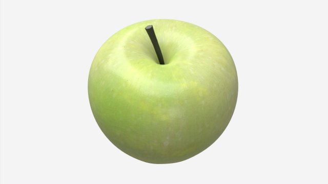 Apple single fruit green light Model 3D .c4d .max .obj .3ds .fbx .stl .blend 
