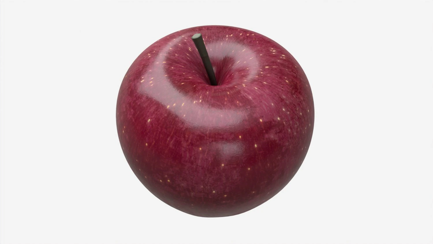 Apple single fruit red 3D Model .c4d .max .obj .3ds .fbx .stl .blend 