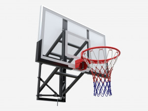 Basketball Shield With A Basket 3D Model