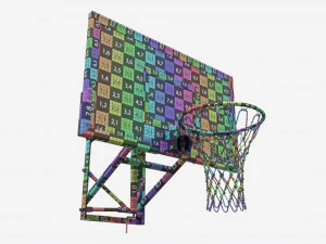 Basketball Shield With A Basket 3D Model