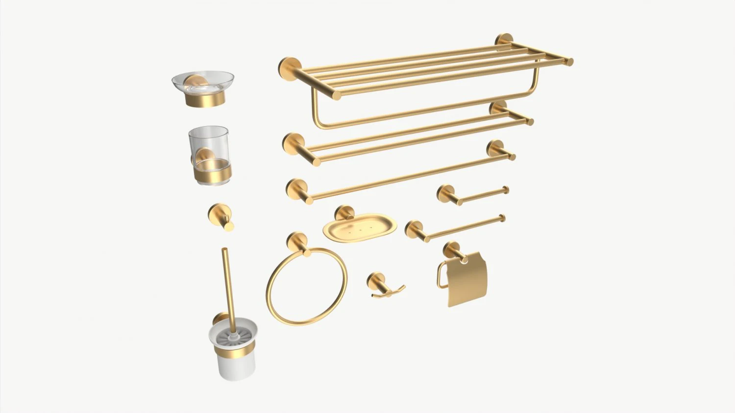 Bathroom Accessories Rack Shelf Hanger Wall Mount 3D Model .c4d .max .obj .3ds .fbx .stl .blend 