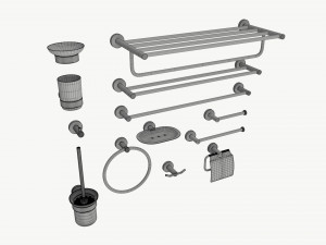 Bathroom Accessories Rack Shelf Hanger Wall Mount Modelo 3D