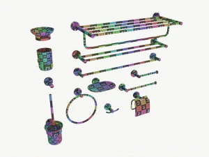Bathroom Accessories Rack Shelf Hanger Wall Mount 3D Model