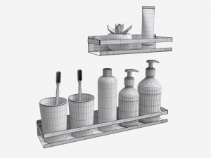 Bathroom Corner Shelves 01 3D Model