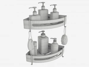 Prateleiras de canto para banheiro 02 Modelo 3D