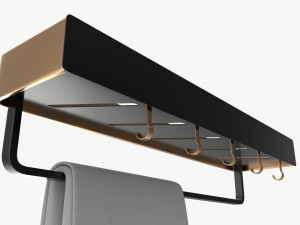 Bathroom shelf with rack and towel Model 3D
