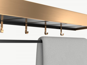 Bathroom shelf with rack and towel Model 3D