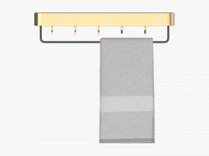 Bathroom shelf with rack and towel Model 3D