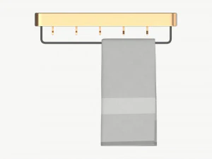Bathroom shelf with rack and towel 3D Model