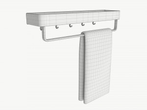Bathroom shelf with rack and towel Model 3D