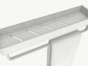 Bathroom shelf with rack and towel Model 3D