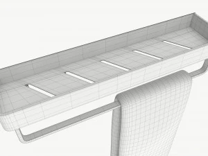 Bathroom shelf with rack and towel 3D Model
