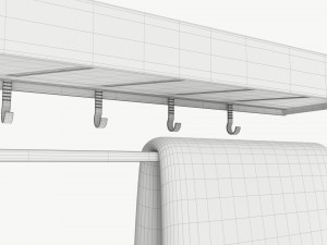 Bathroom shelf with rack and towel Model 3D