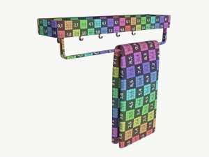 Bathroom shelf with rack and towel Model 3D