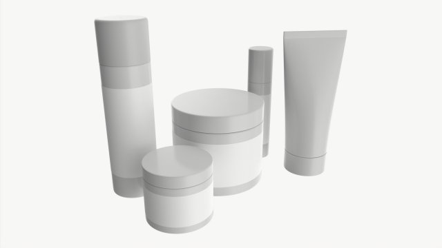Body Skin Care Set Mockup Modello 3D .c4d .max .obj .3ds .fbx .stl .blend 
