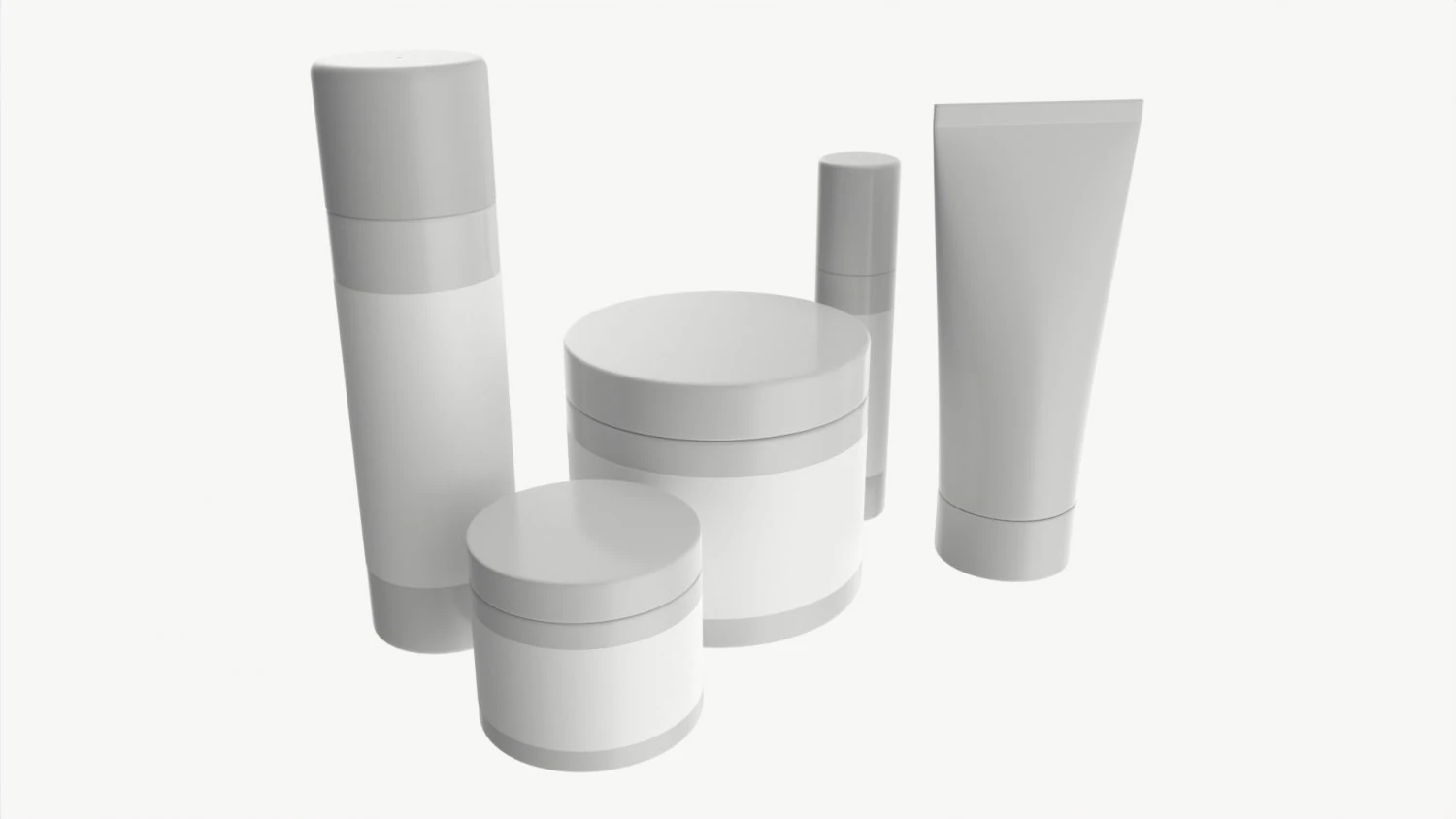 Body Skin Care Set Mockup 3D Model .c4d .max .obj .3ds .fbx .stl .blend