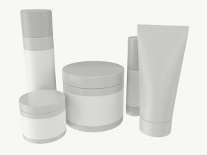 Body Skin Care Set Mockup Modello 3D