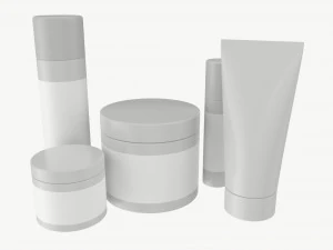 Body Skin Care Set Mockup 3D Model