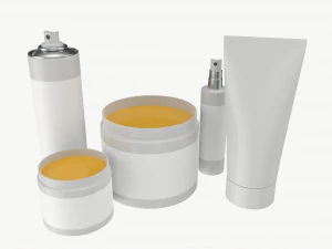 Body Skin Care Set Mockup 3D Model