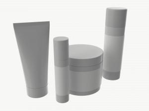 Body Skin Care Set Mockup Modello 3D