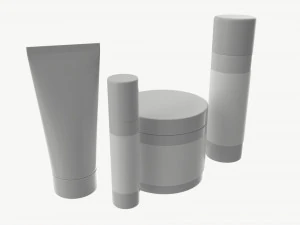 Body Skin Care Set Mockup 3D Model