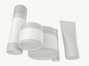 Body Skin Care Set Mockup Modello 3D