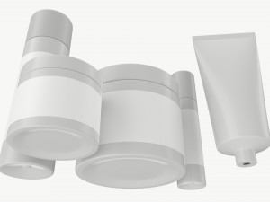 Body Skin Care Set Mockup Modello 3D