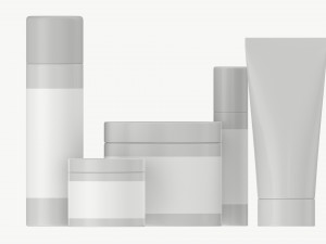 Body Skin Care Set Mockup Modello 3D