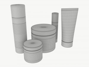 Body Skin Care Set Mockup Modello 3D
