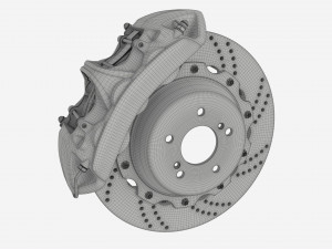 Brake disk with caliper 3D 模型