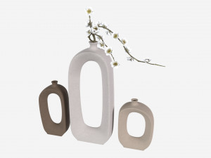 Brushed Ceramic Flower Vases 3Dモデル
