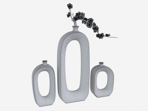 Brushed Ceramic Flower Vases 3Dモデル
