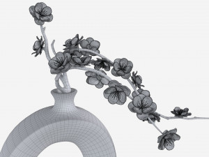Brushed Ceramic Flower Vases 3Dモデル
