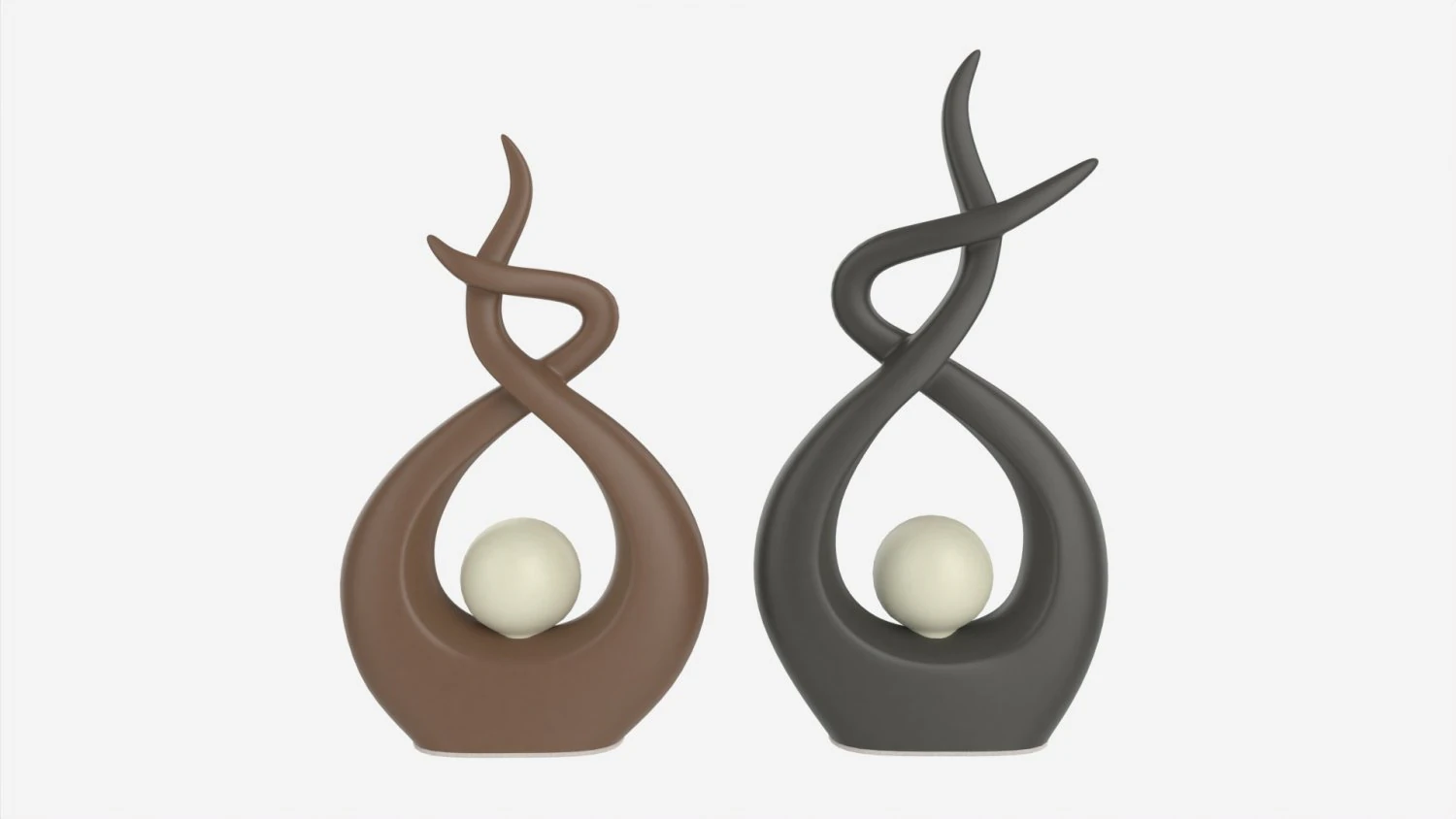 Ceramic Abstract Figurines 3D Model .c4d .max .obj .3ds .fbx .stl .blend 