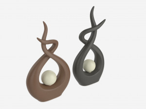 Ceramic Abstract Figurines Modello 3D