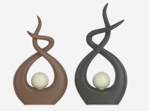 Ceramic Abstract Figurines Modello 3D