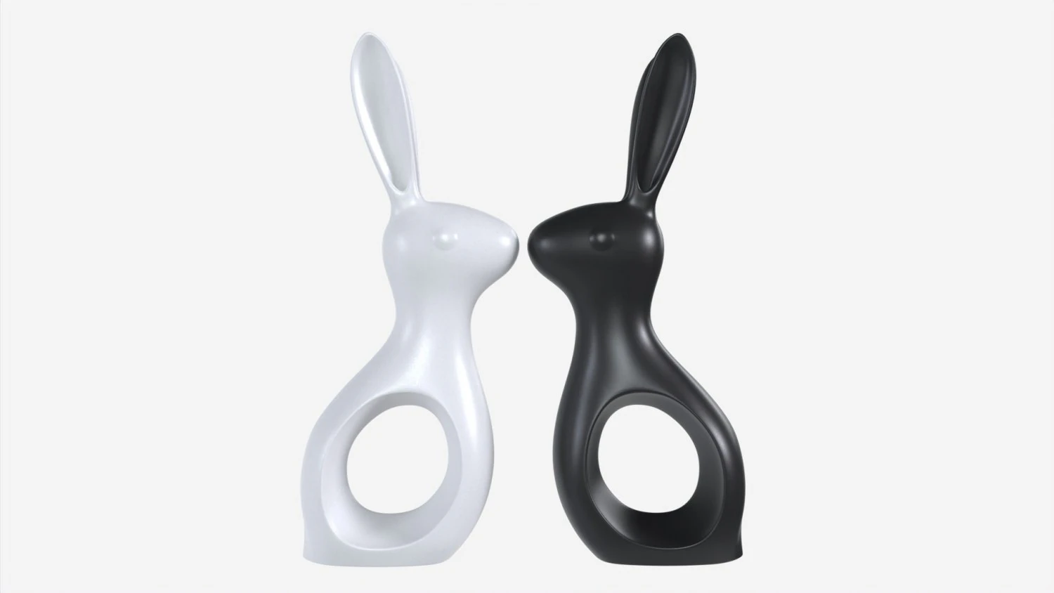 Ceramic Hare Figurines 3D Model .c4d .max .obj .3ds .fbx .stl .blend 