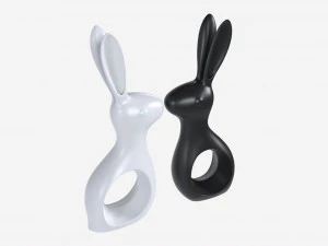 Ceramic Hare Figurines 3D Model