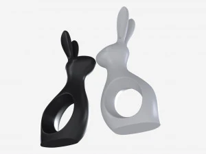 Ceramic Hare Figurines 3D Model