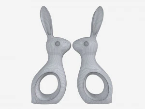 Ceramic Hare Figurines 3D Model