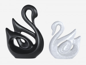Ceramic Swan Figurines 3D Model