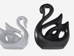 Ceramic Swan Figurines 3D Model