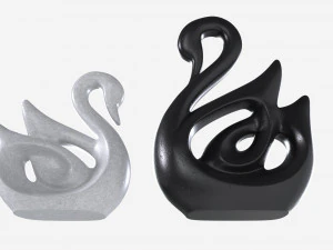 Ceramic Swan Figurines 3D Model